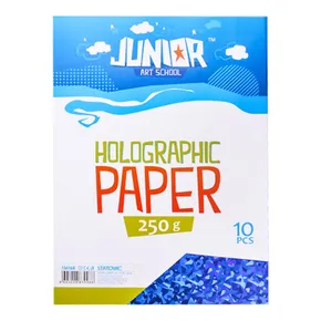 Dekoračný papier A4 10 ks modrý holografický 250 g
